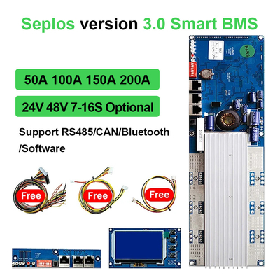V3 Deligreen Seplos JK BMS Lifepo4 Li Ion 16S 48v 50A 100A 150A 200A Blue Tooth RS485 CAN BUS Communication Smart BMS