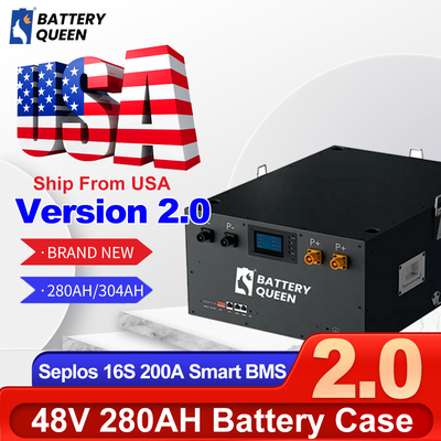 US Stock 51.2V 280Ah Metal Case Lifepo4 Lithium Battery Kits 16S 200A BMS Fast Shipping