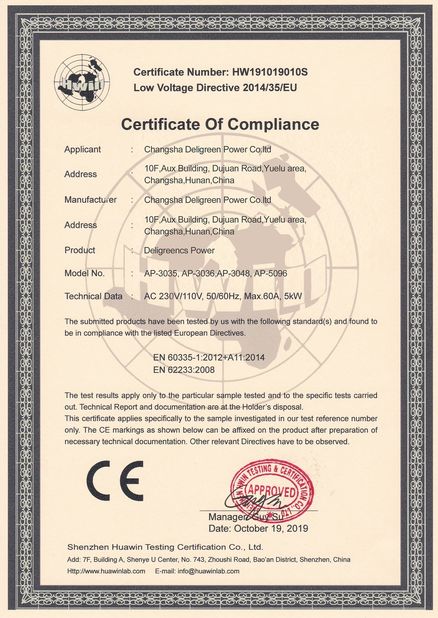 China Deligreen Power Co.,ltd Certification